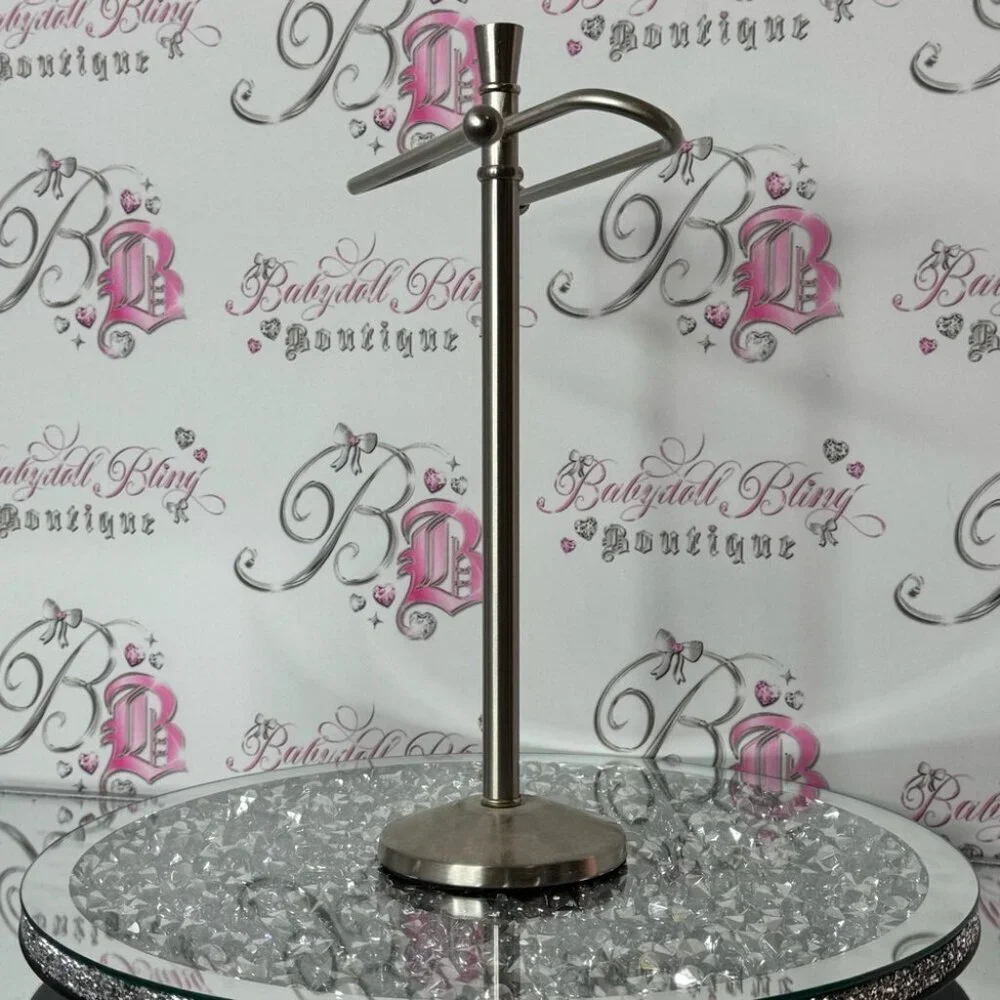 Towel stand hand towels or use as Jewelry Display Stand silver